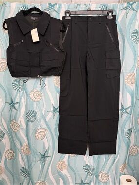 Hot & Delicious Black Cargo Jumpsuit Set
